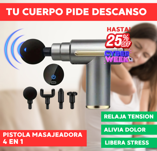 PISTOLA MASAJEADORA 4 EN 1| LIBERA TENSION 😌